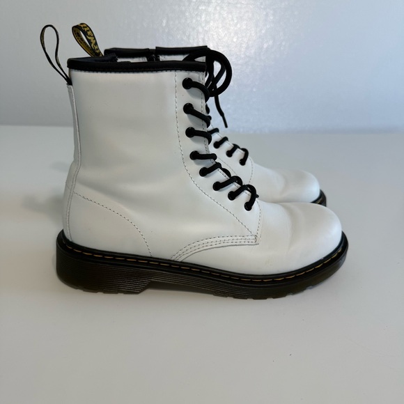 Dr. Martens 1460Y Combat Boots Women Size 6 Zipper Up Leather Bouncing Sole - Picture 4 of 14